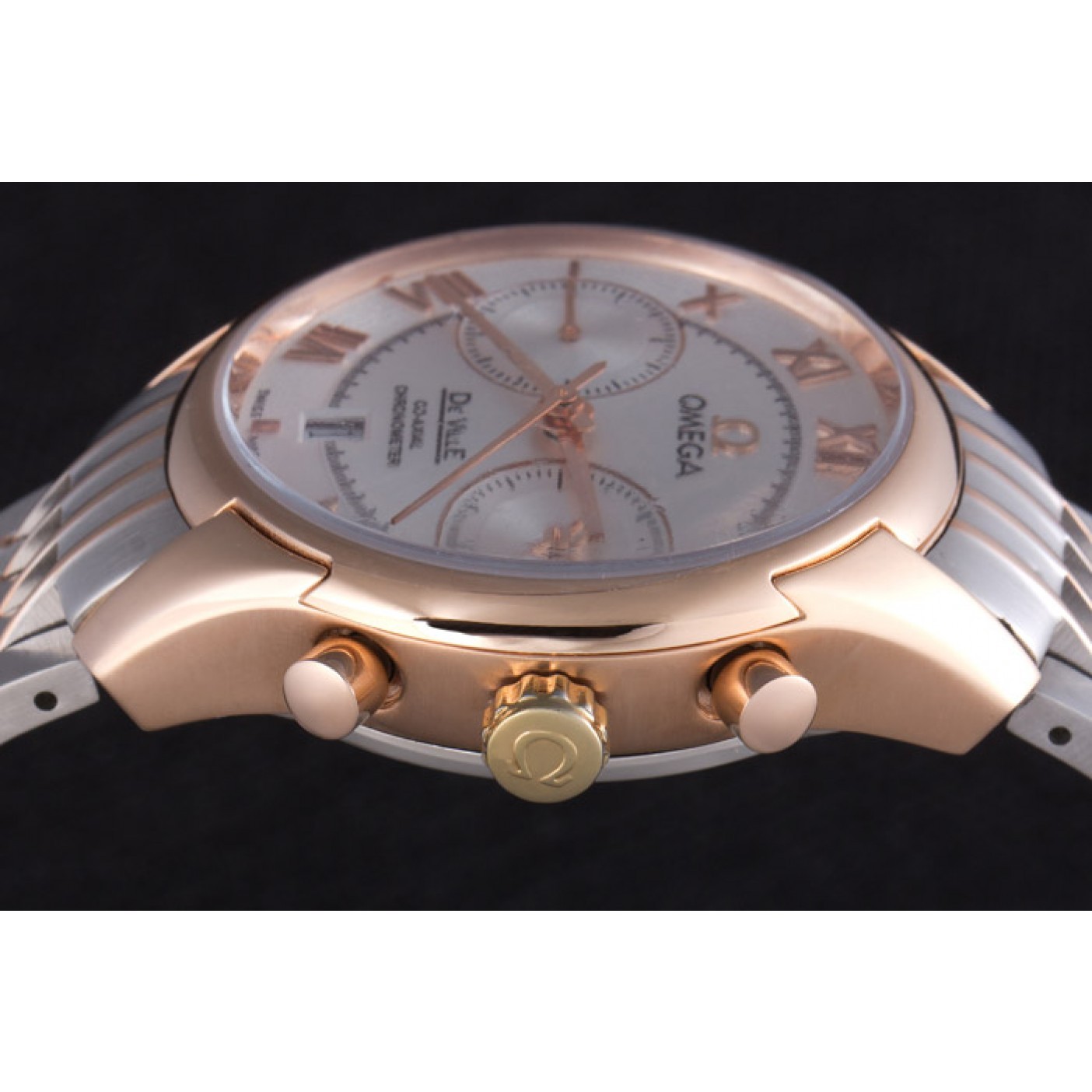 MiroTime Omega DeVille Two Tone Links White Dial om239 621563