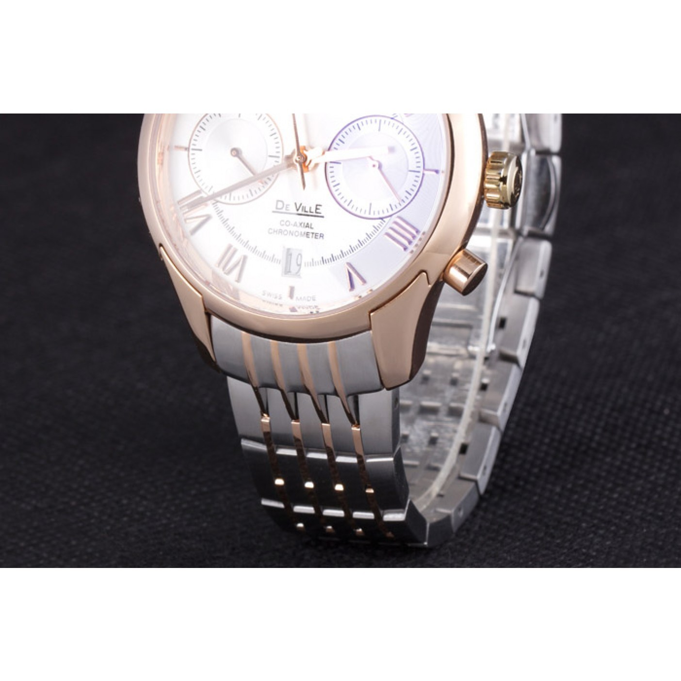 MiroTime Omega DeVille Two Tone Links White Dial om239 621563