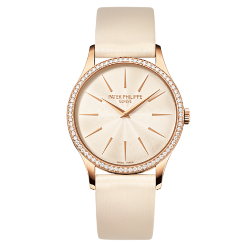MiroTime AAA Replica Patek Philippe Calatrava Rose Gold Pearly White Watch 4897R-010