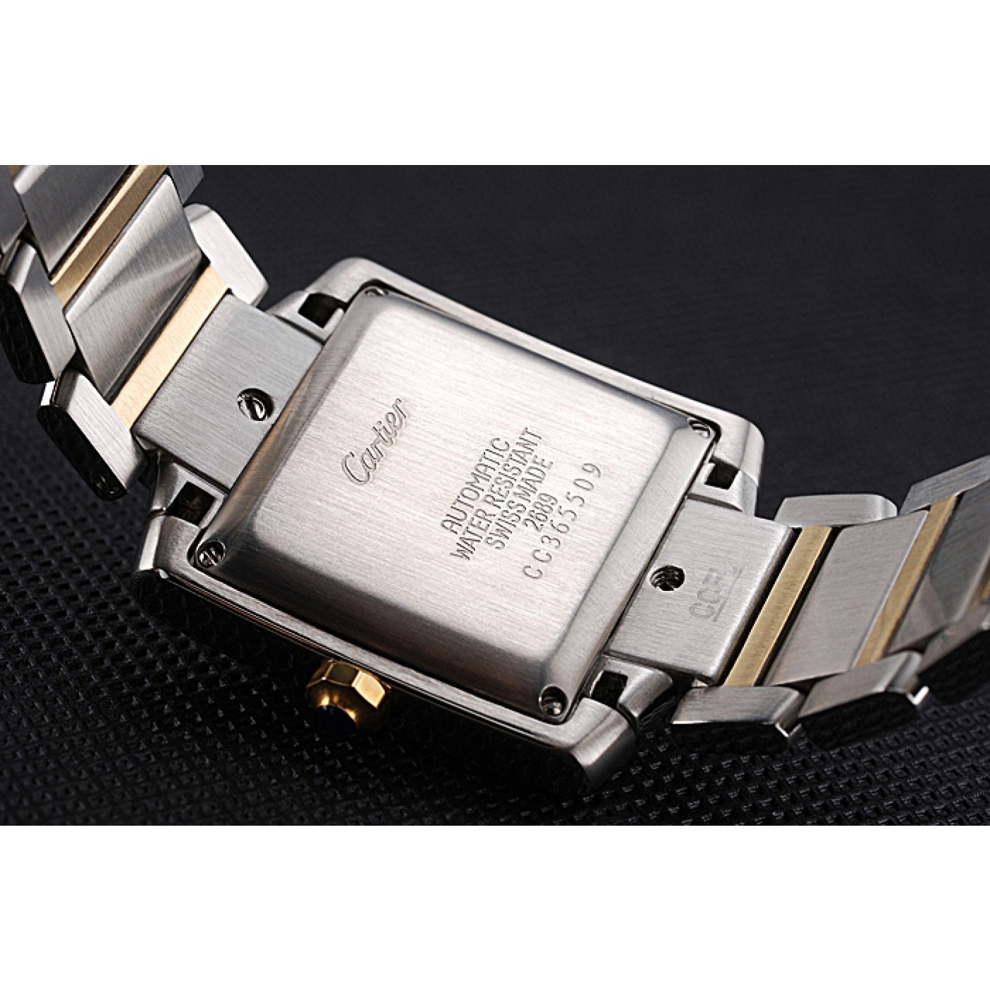 MiroTime Swiss Cartier Tank Francaise Steel Case White Dial Roman Numerals Two Tone Bracelet 622648