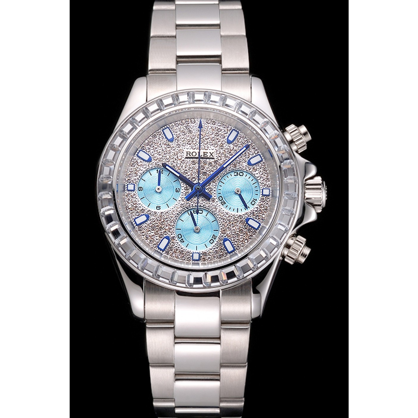 MiroTime Rolex Daytona Diamond Dial And Bezel Stainless Steel Case And Bracelet