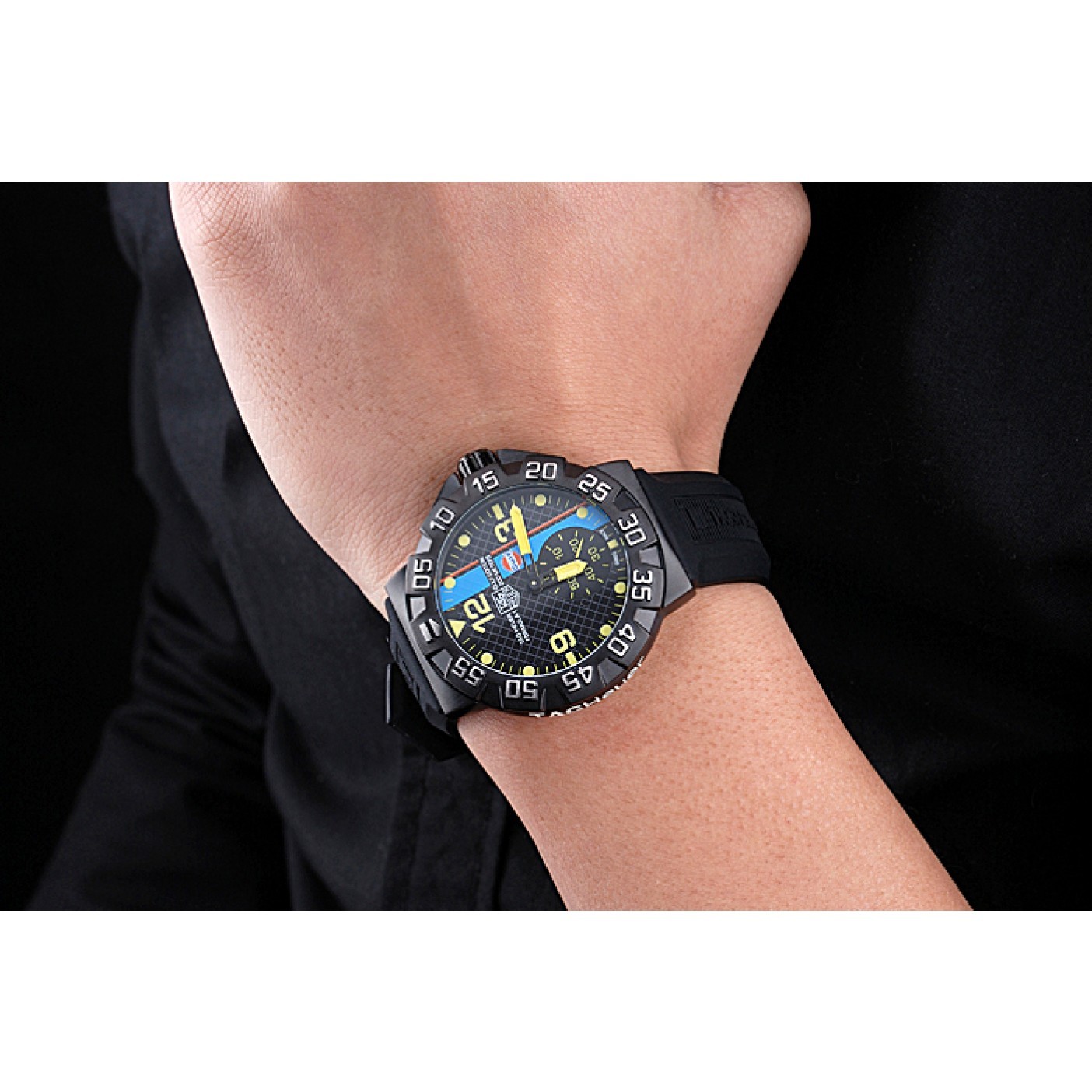 MiroTime Tag Heuer Formula One Grande Date Black And Yellow Dial Rubber Bracelet 622280