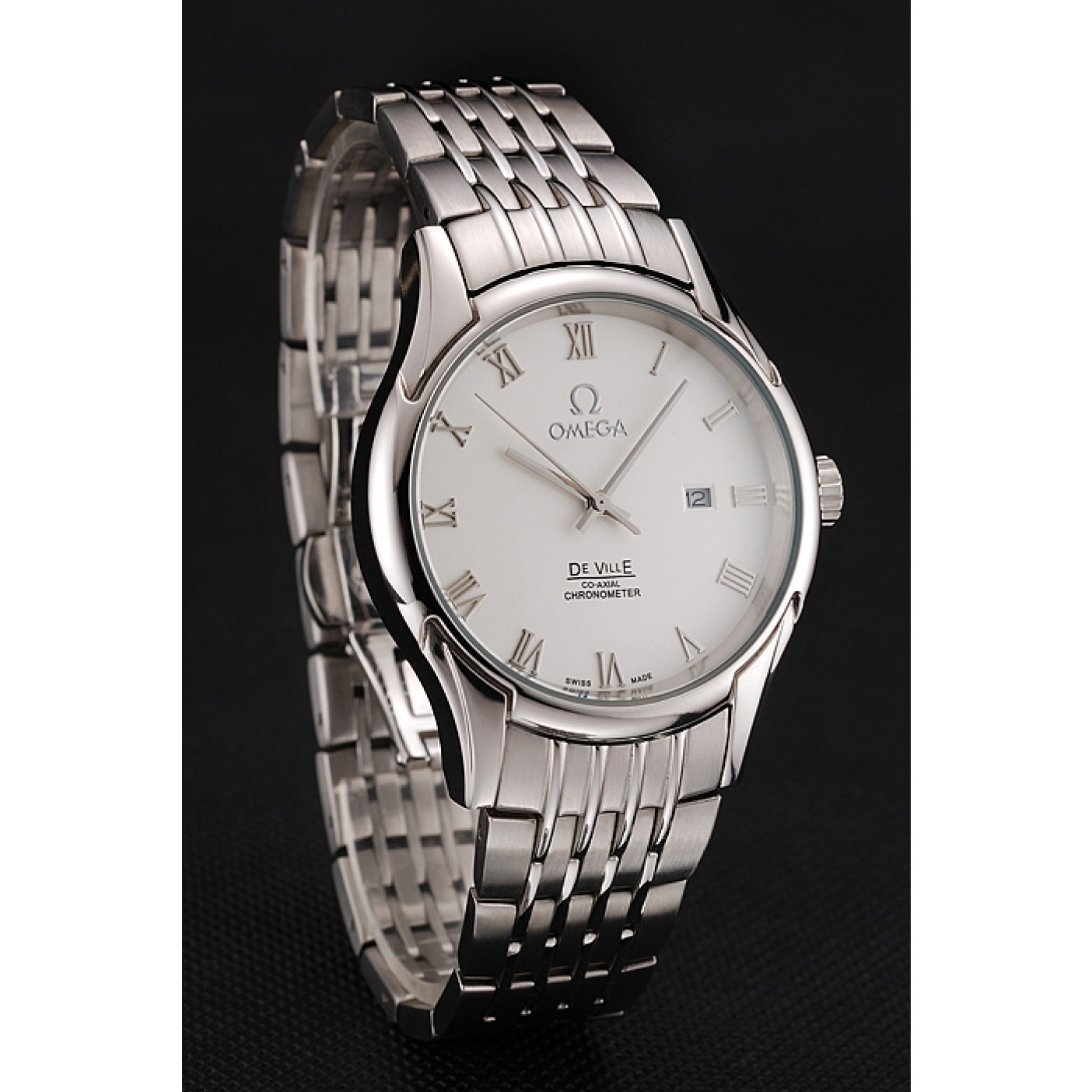 MiroTime Omega De Ville White Dial Roman Numerals Stainless Steel Case And Bracelet 1453791