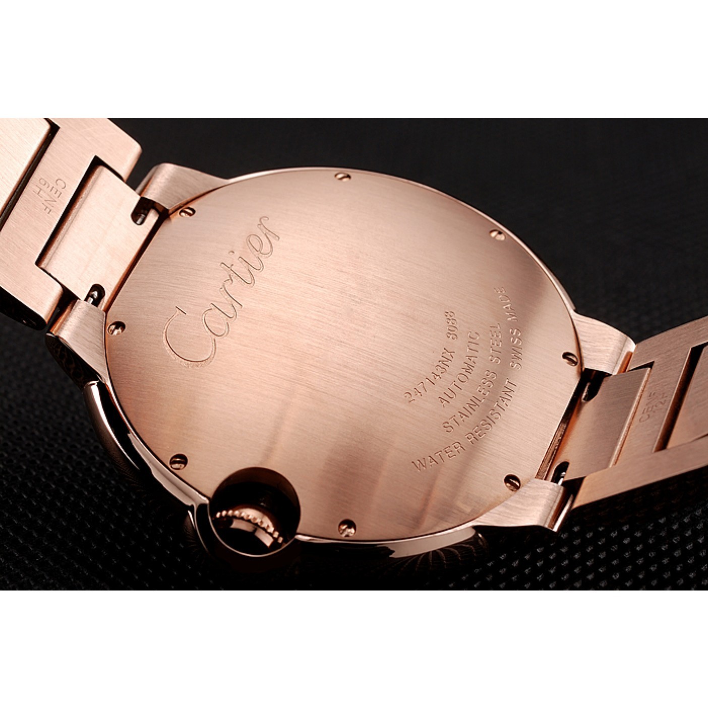MiroTime Swiss Cartier Ballon Bleu 46 MM Diamond Dial Rose Gold Bracelet 1453882