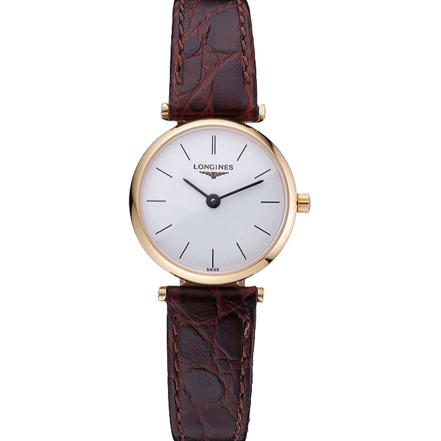 MiroTime Longines La Grande Classique White Dial Brown Leather Strap Femme 622120