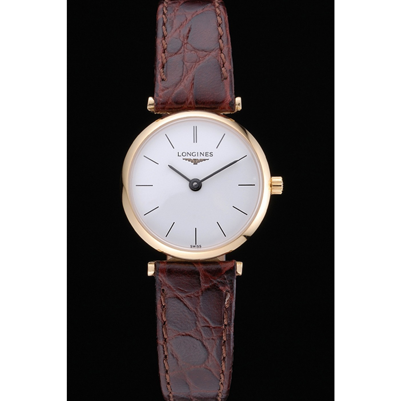 MiroTime Longines La Grande Classique White Dial Brown Leather Strap Femme 622120