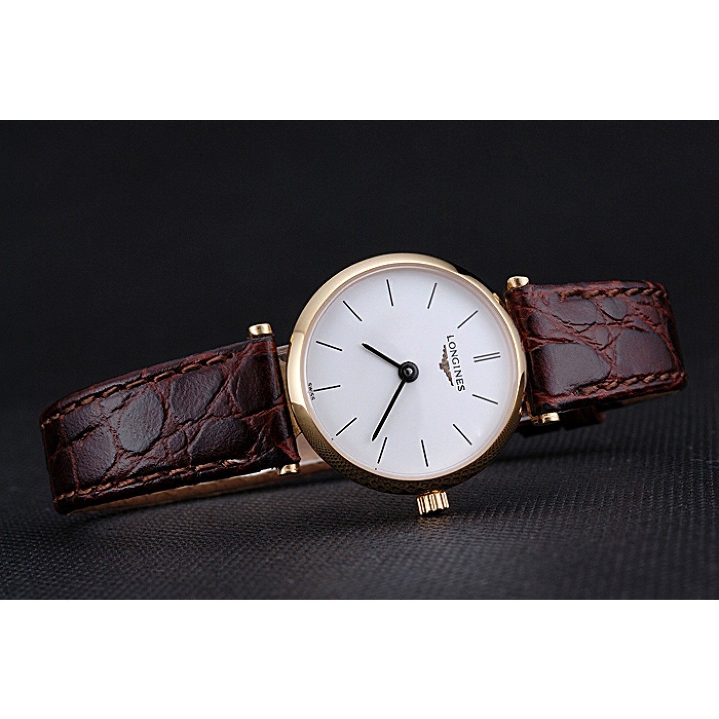 MiroTime Longines La Grande Classique White Dial Brown Leather Strap Femme 622120