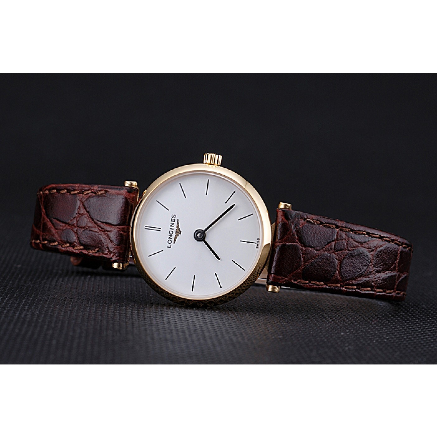 MiroTime Longines La Grande Classique White Dial Brown Leather Strap Femme 622120