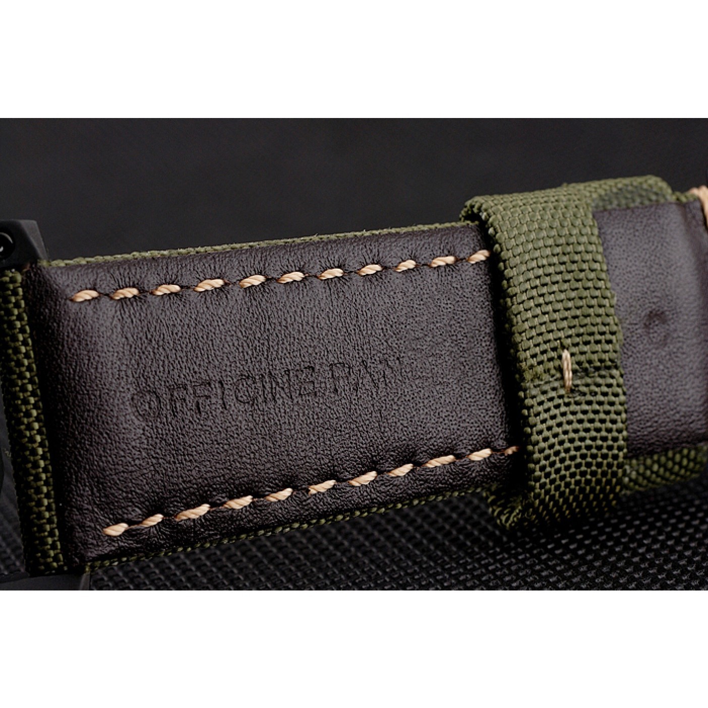 MiroTime Panerai Luminor 1950 3-Days GMT Black Case Black Dial Green Bracelet 1454015