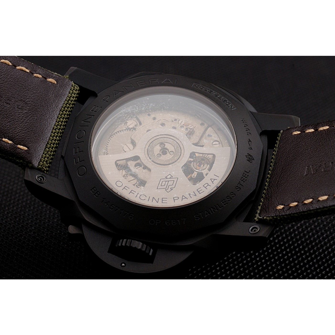 MiroTime Panerai Luminor 1950 3-Days GMT Black Case Black Dial Green Bracelet 1454015