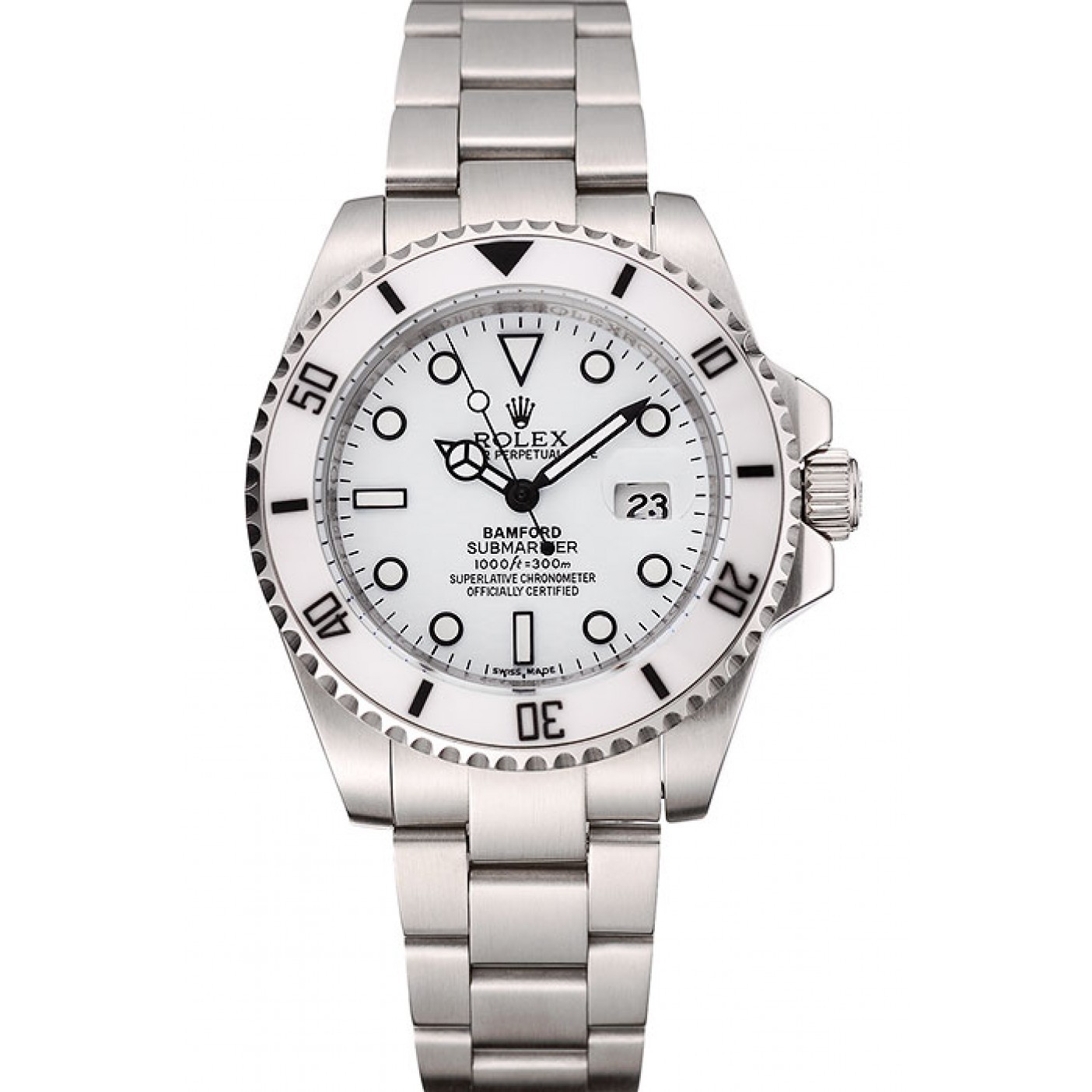 MiroTime Rolex Submariner Bamford White Dial Stainless Steel Bracelet 1453863