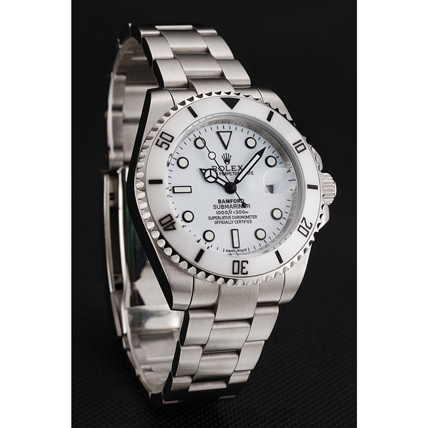 MiroTime Rolex Submariner Bamford White Dial Stainless Steel Bracelet 1453863