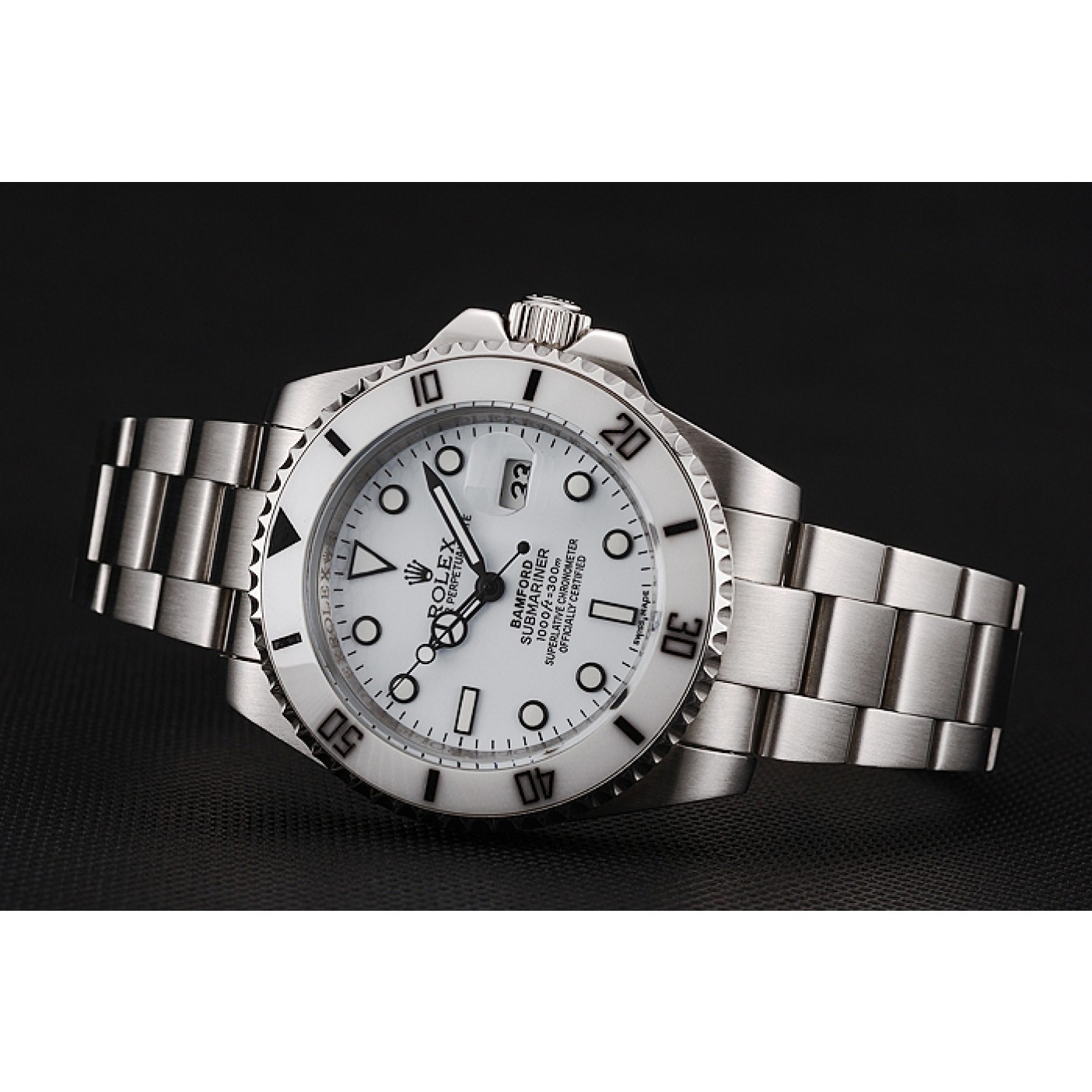 MiroTime Rolex Submariner Bamford White Dial Stainless Steel Bracelet 1453863