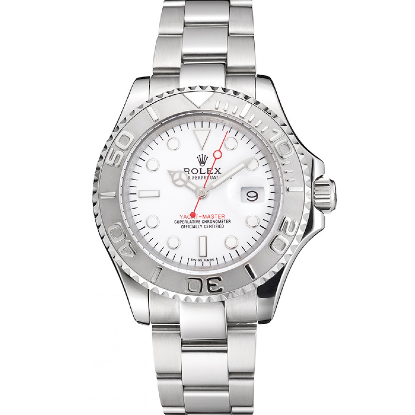 MiroTime Swiss Rolex Yacht-Master White Dial Staniless Steel Case And Bracelet