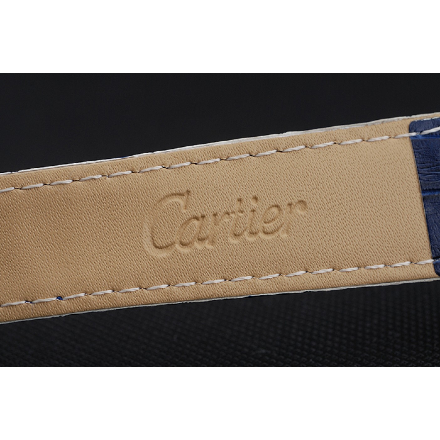 MiroTime Cartier Tank MC Stainless Steel Case Blue Dial Blue Leather Strap 622178