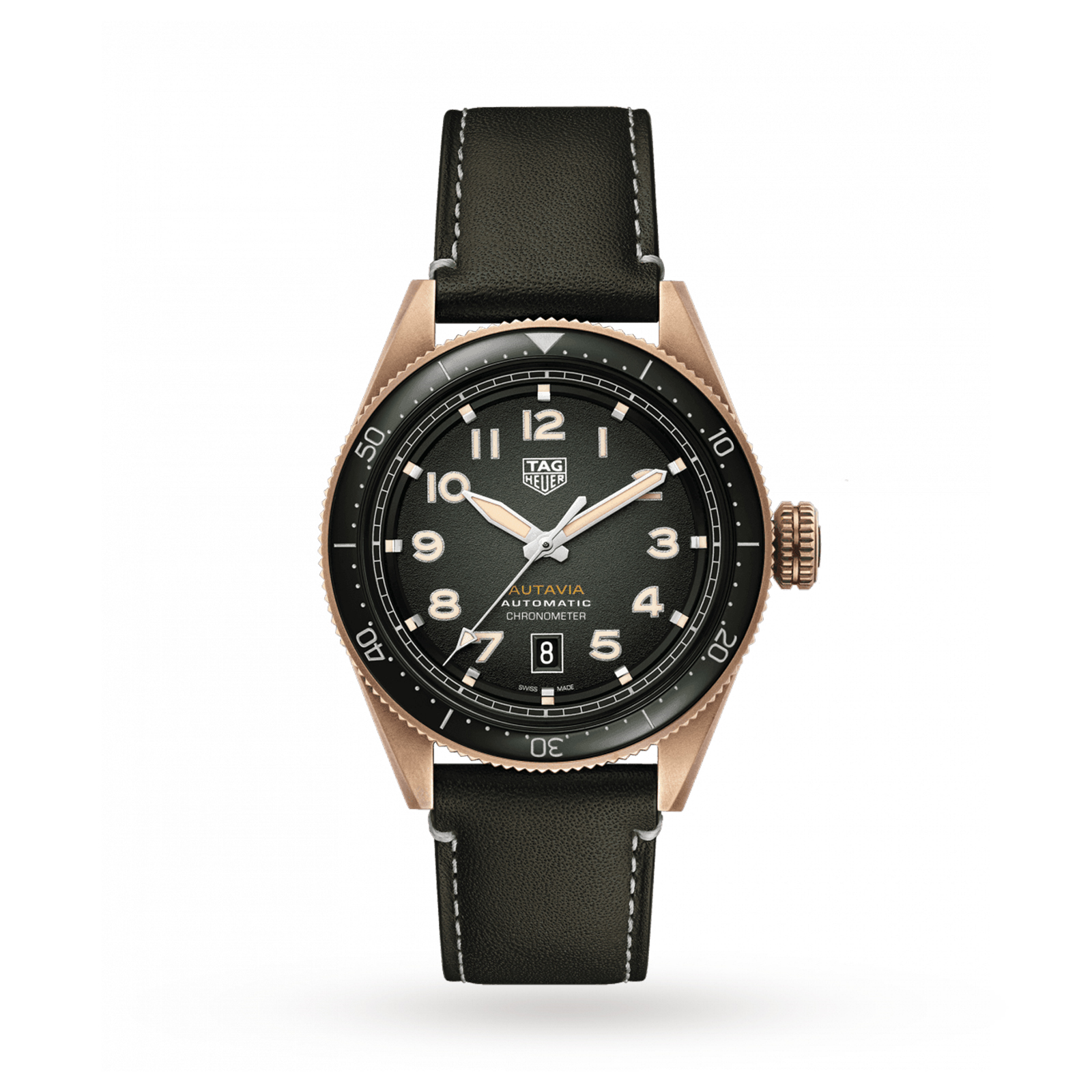 MiroTime Swiss TAG Heuer Autavia Calibre 5 COSC 42mm Mens Watch WBE5190.FC8268
