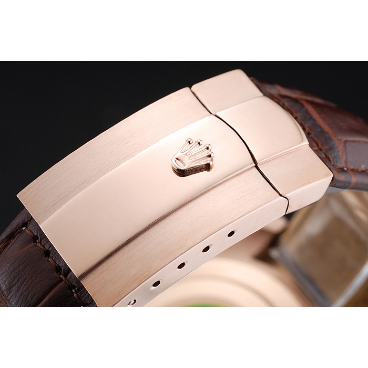 MiroTime Rolex Cosmograph Daytona Brown Dial Rose Gold Case Brown Leather Bracelet 1454243
