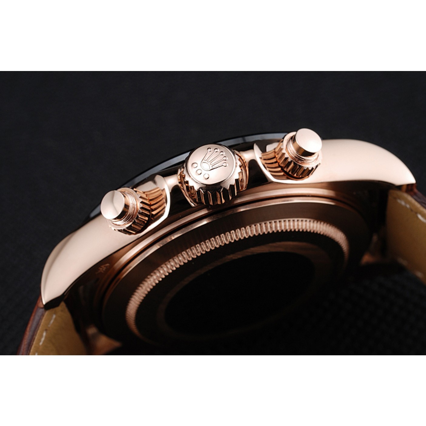 MiroTime Rolex Cosmograph Daytona Brown Dial Rose Gold Case Brown Leather Bracelet 1454243