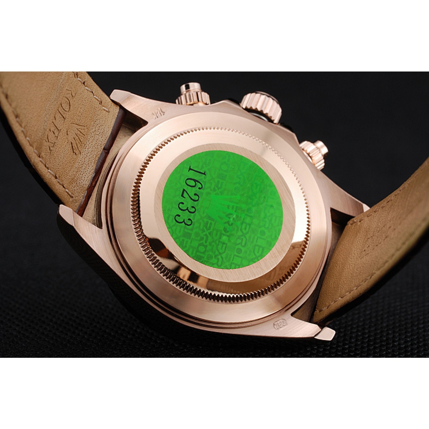 MiroTime Rolex Cosmograph Daytona Brown Dial Rose Gold Case Brown Leather Bracelet 1454243