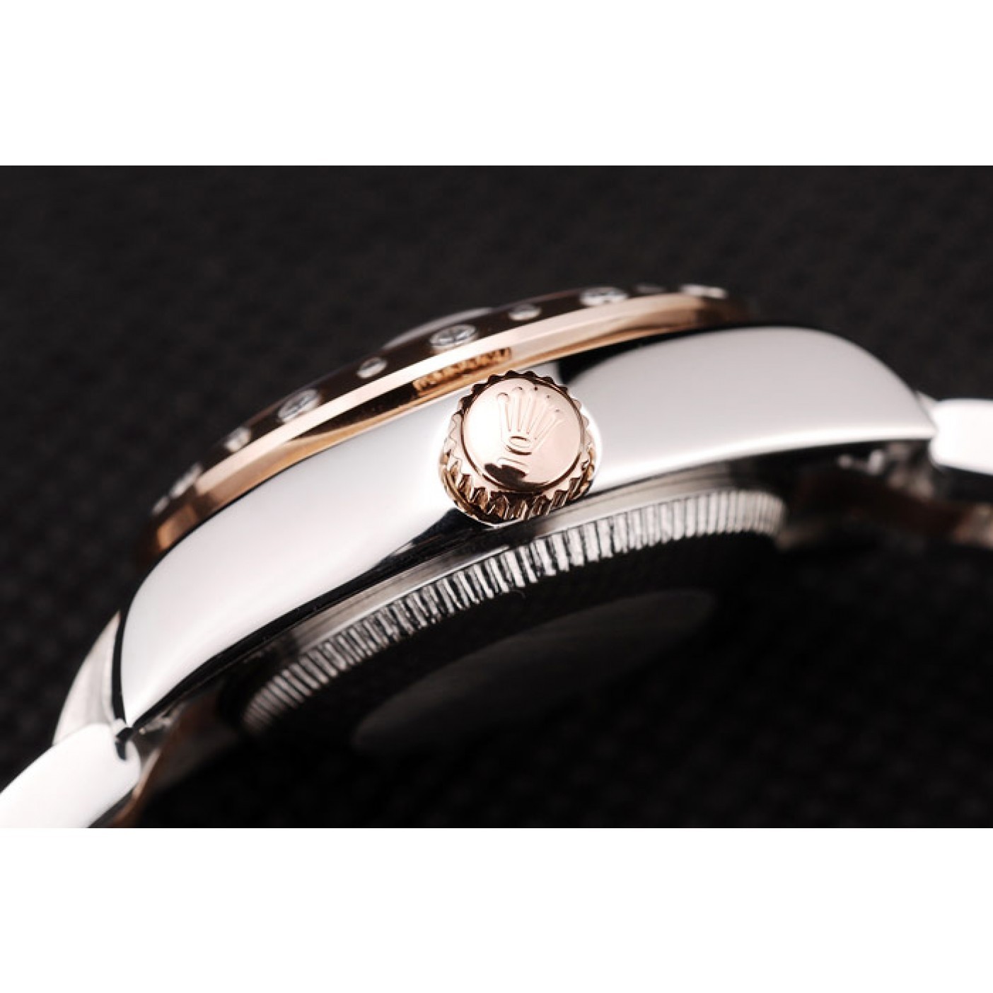 MiroTime Rolex DateJust Brushed Stainless Steel Case Brown Dial Diamond Plated