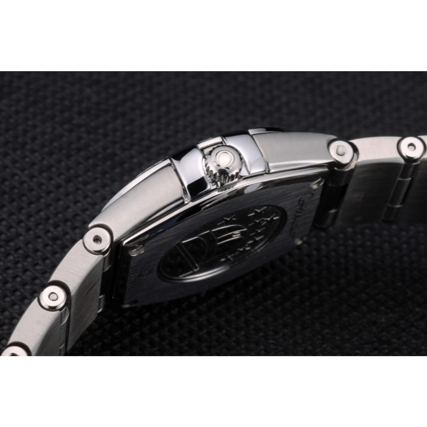 MiroTime Swiss Lady Omega Constellation Crystal Encrusted Bezel Silver Radial Dial 80291