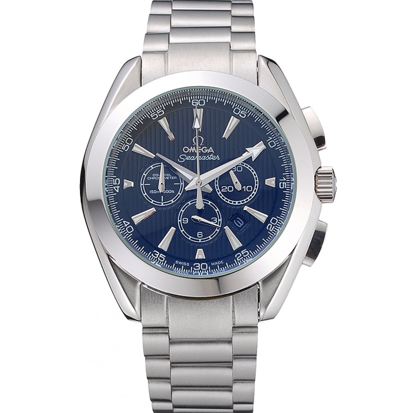 MiroTime Omega Seamaster Aqua Terra Chronograph Blue Dial Stainless Steel Bracelet 622528