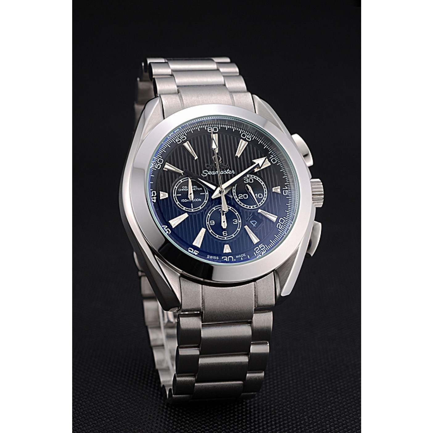 MiroTime Omega Seamaster Aqua Terra Chronograph Blue Dial Stainless Steel Bracelet 622528