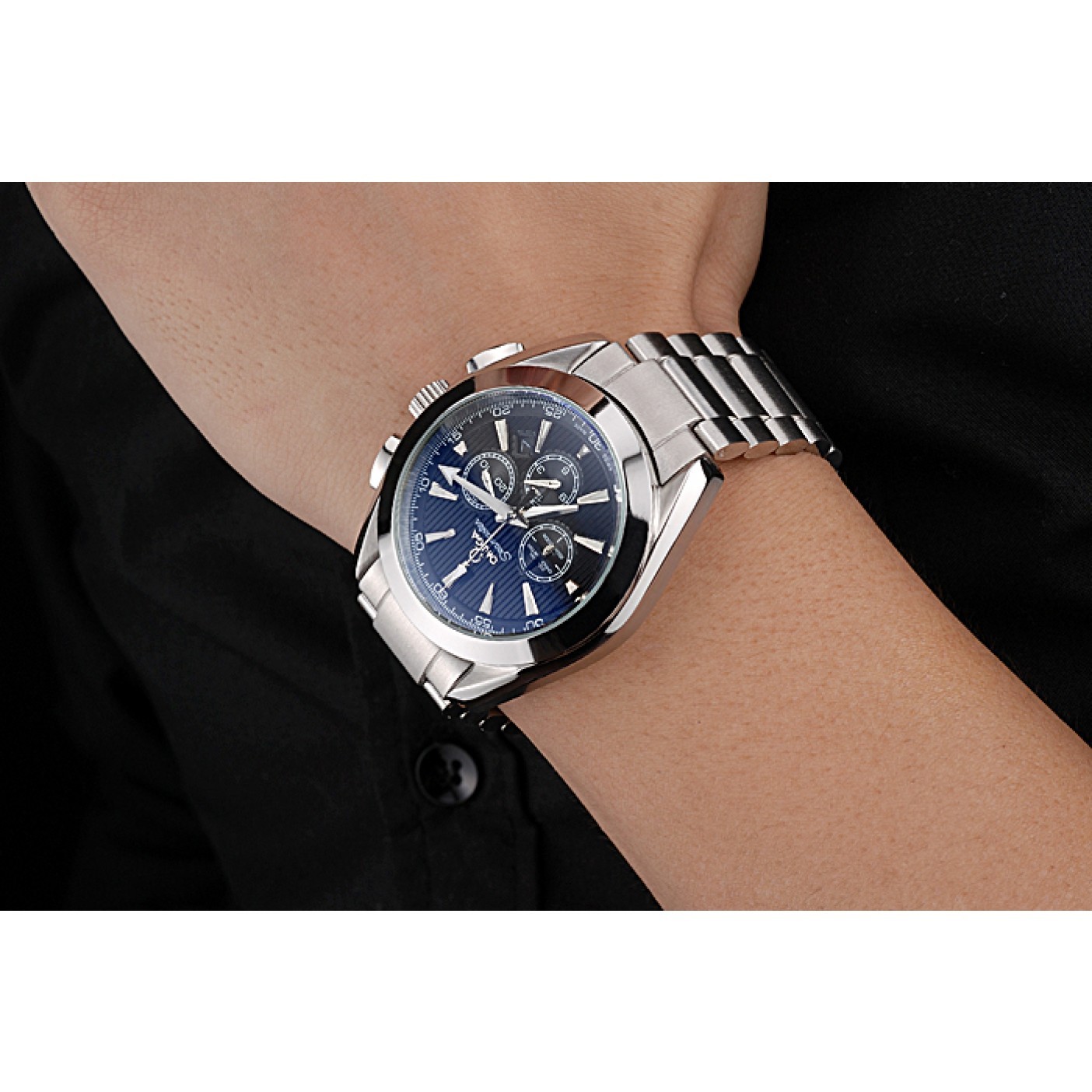 MiroTime Omega Seamaster Aqua Terra Chronograph Blue Dial Stainless Steel Bracelet 622528