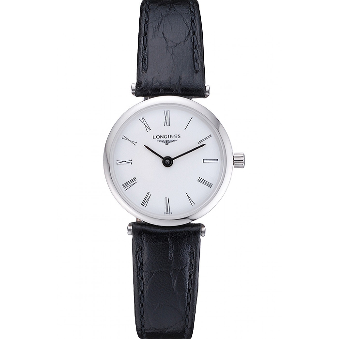 MiroTime Longines La Grande Classique White Dial Black Leather Band Femme 622128