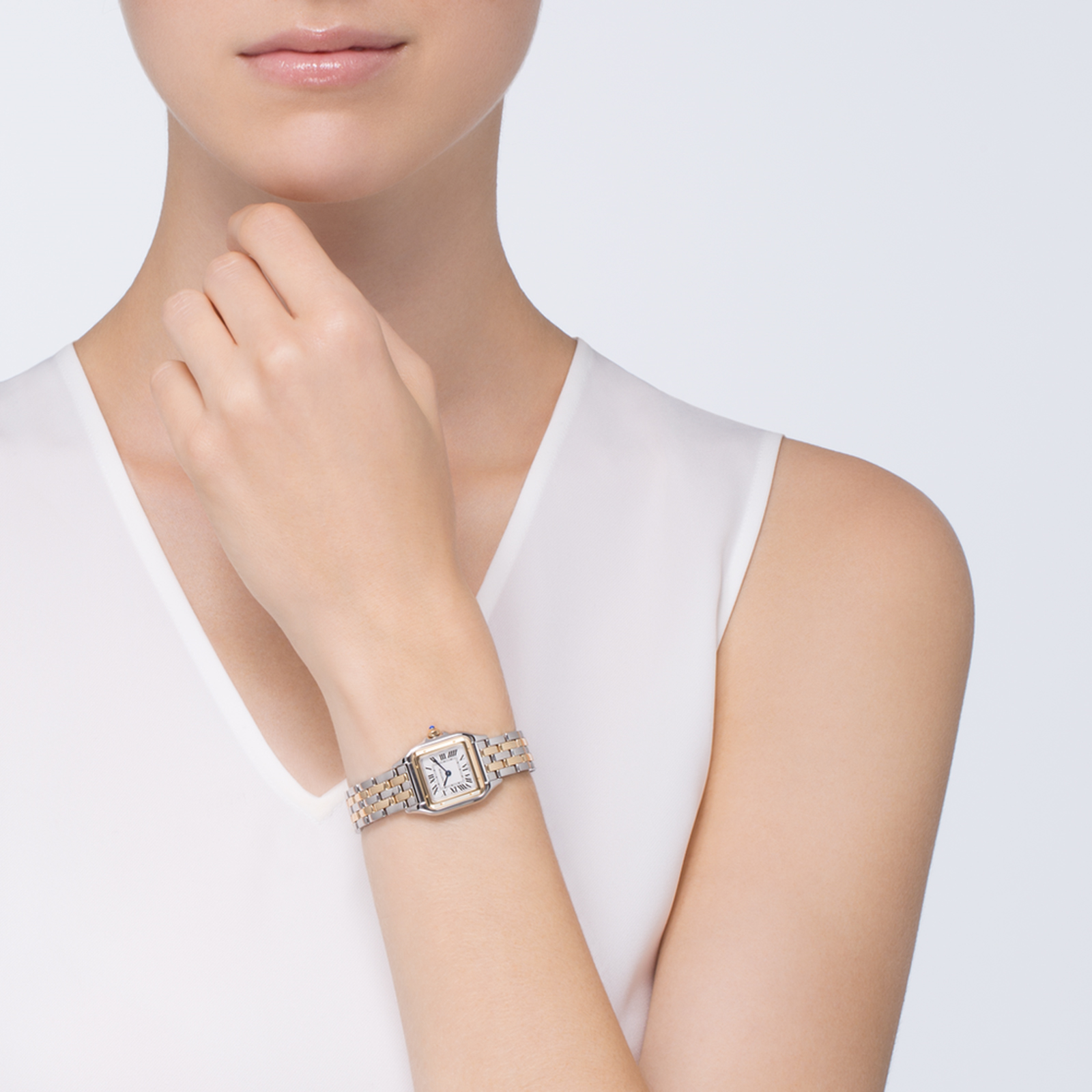 MiroTime Swiss Panthère de Cartier watch, Small model, yellow gold and steel