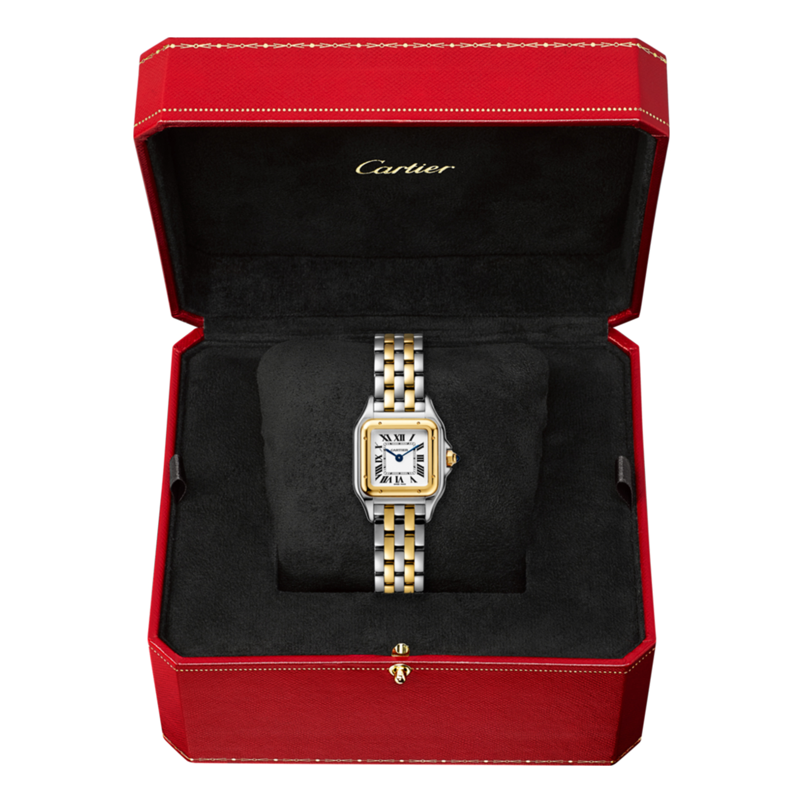 MiroTime Swiss Panthère de Cartier watch, Small model, yellow gold and steel