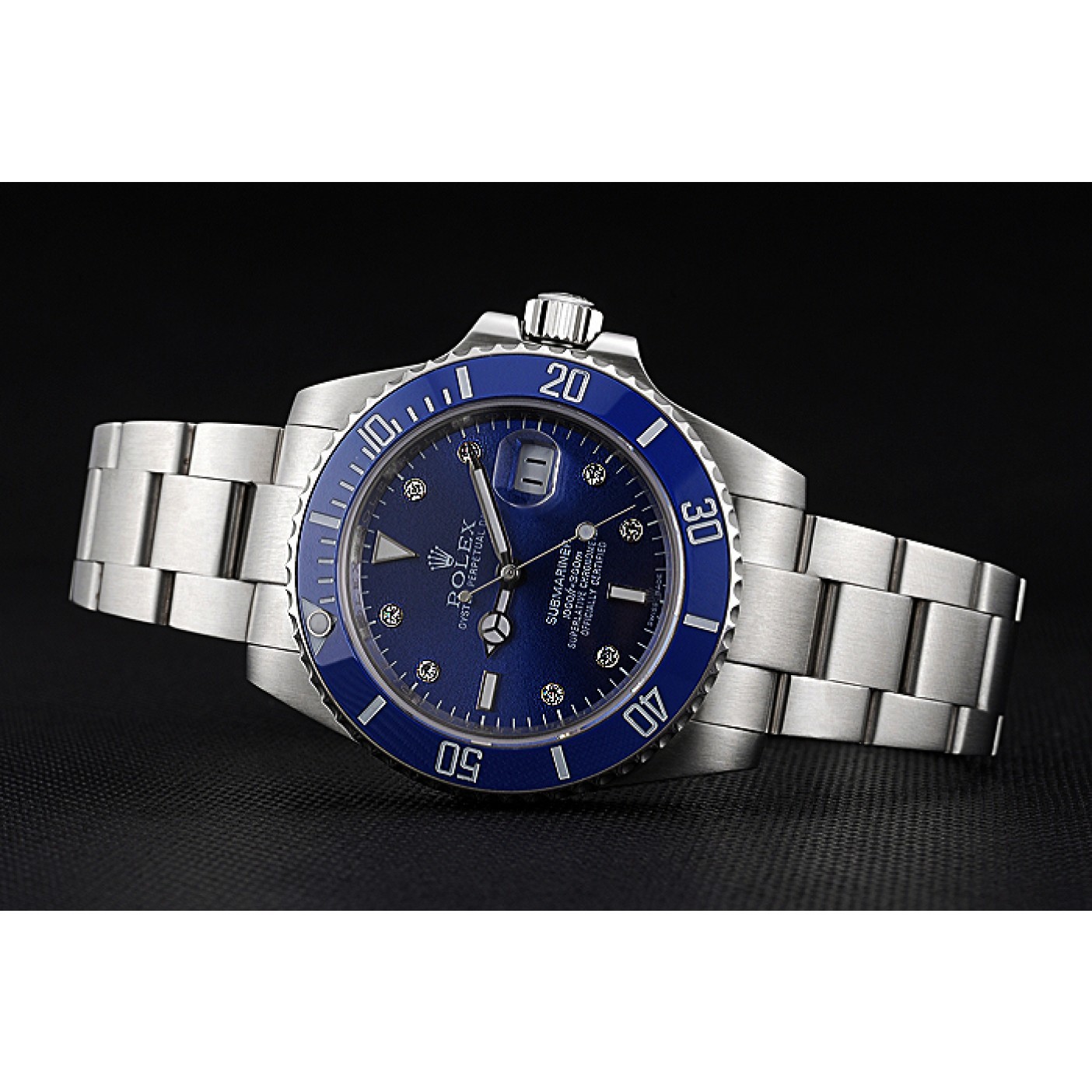 MiroTime Rolex Submariner Stainless Steel Case Blue Dial Diamond Markers Stainless Steel Bracelet 622638