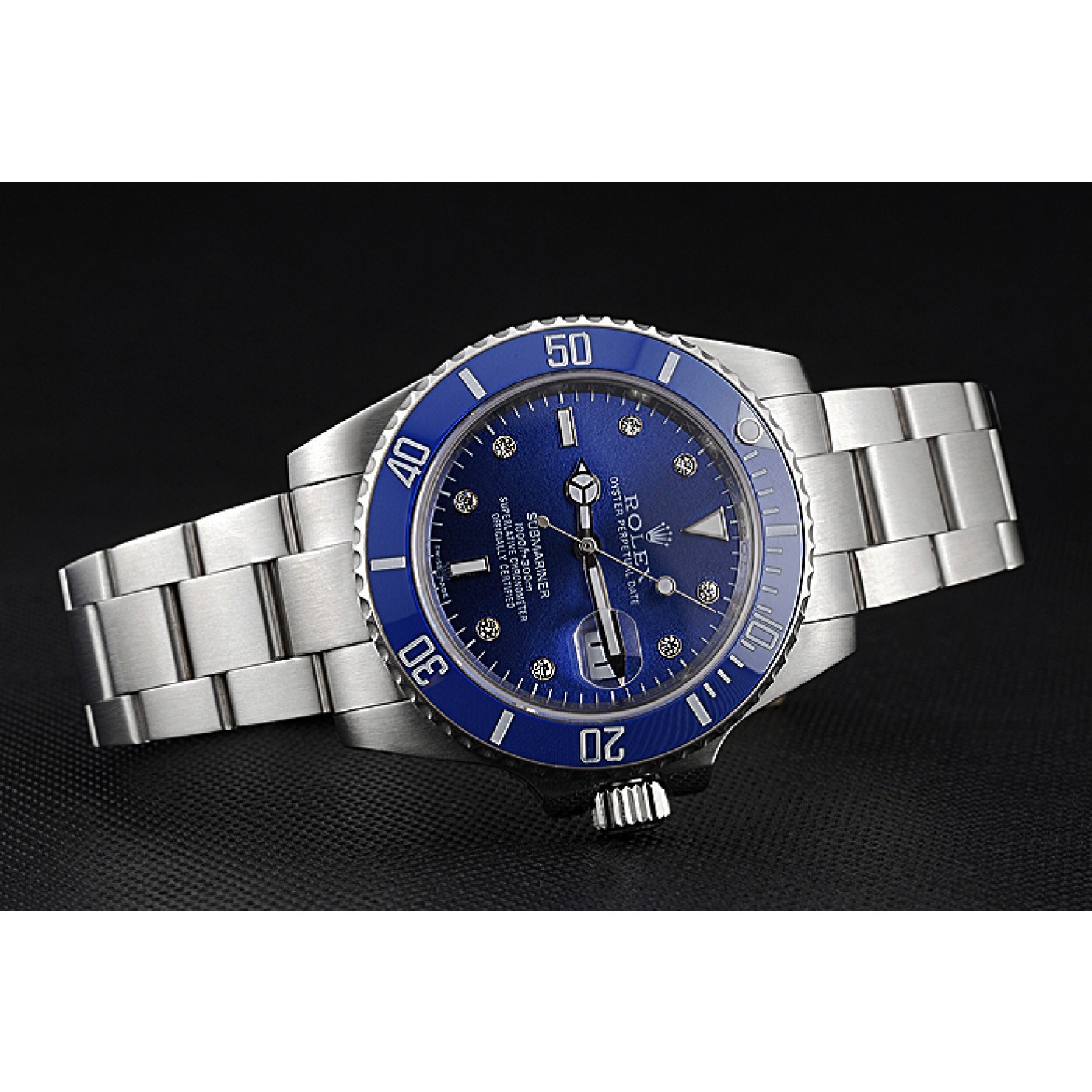 MiroTime Rolex Submariner Stainless Steel Case Blue Dial Diamond Markers Stainless Steel Bracelet 622638