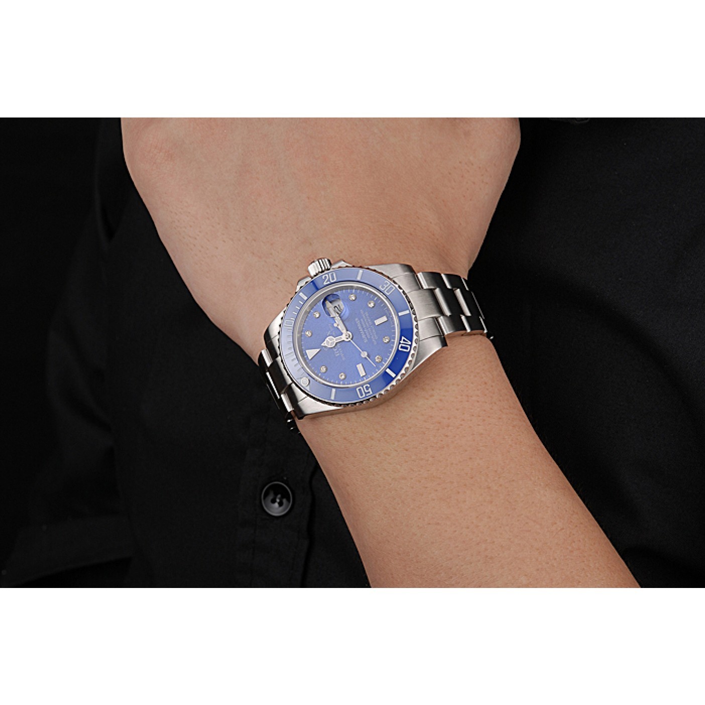 MiroTime Rolex Submariner Stainless Steel Case Blue Dial Diamond Markers Stainless Steel Bracelet 622638