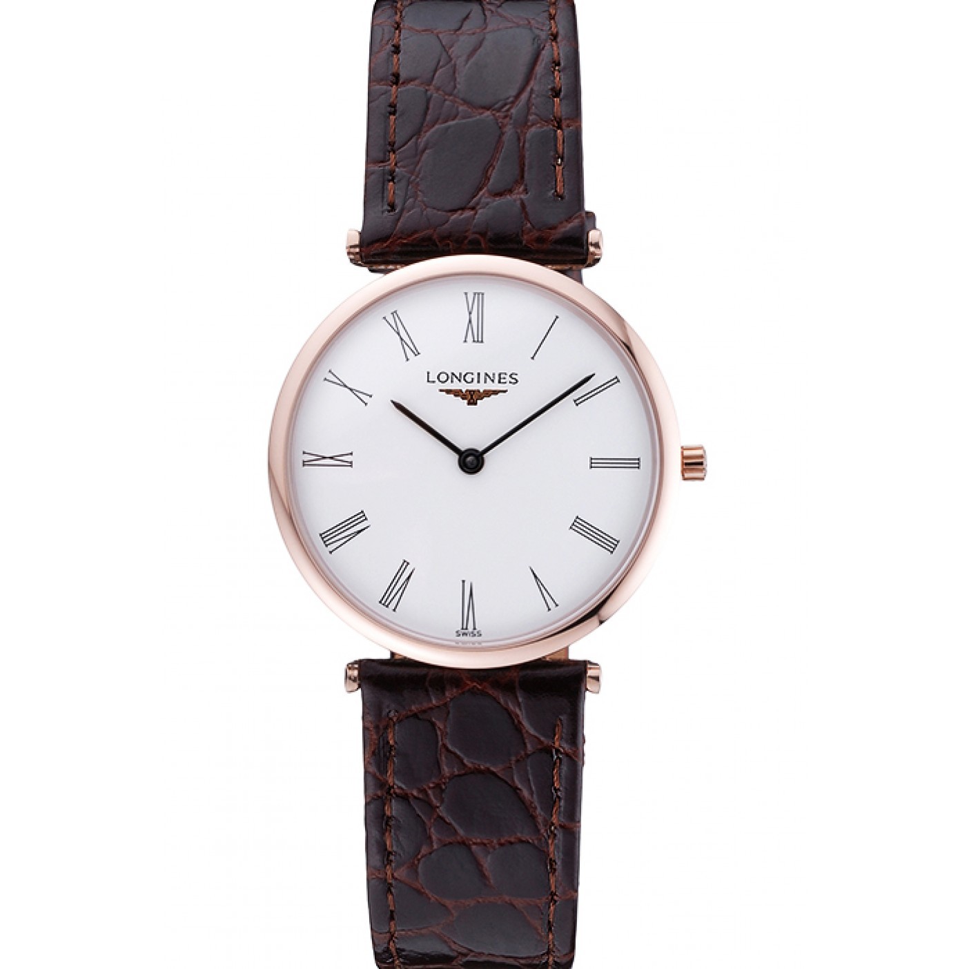 MiroTime Longines La Grande Classique White Dial Brown Leather Band Homme 622136