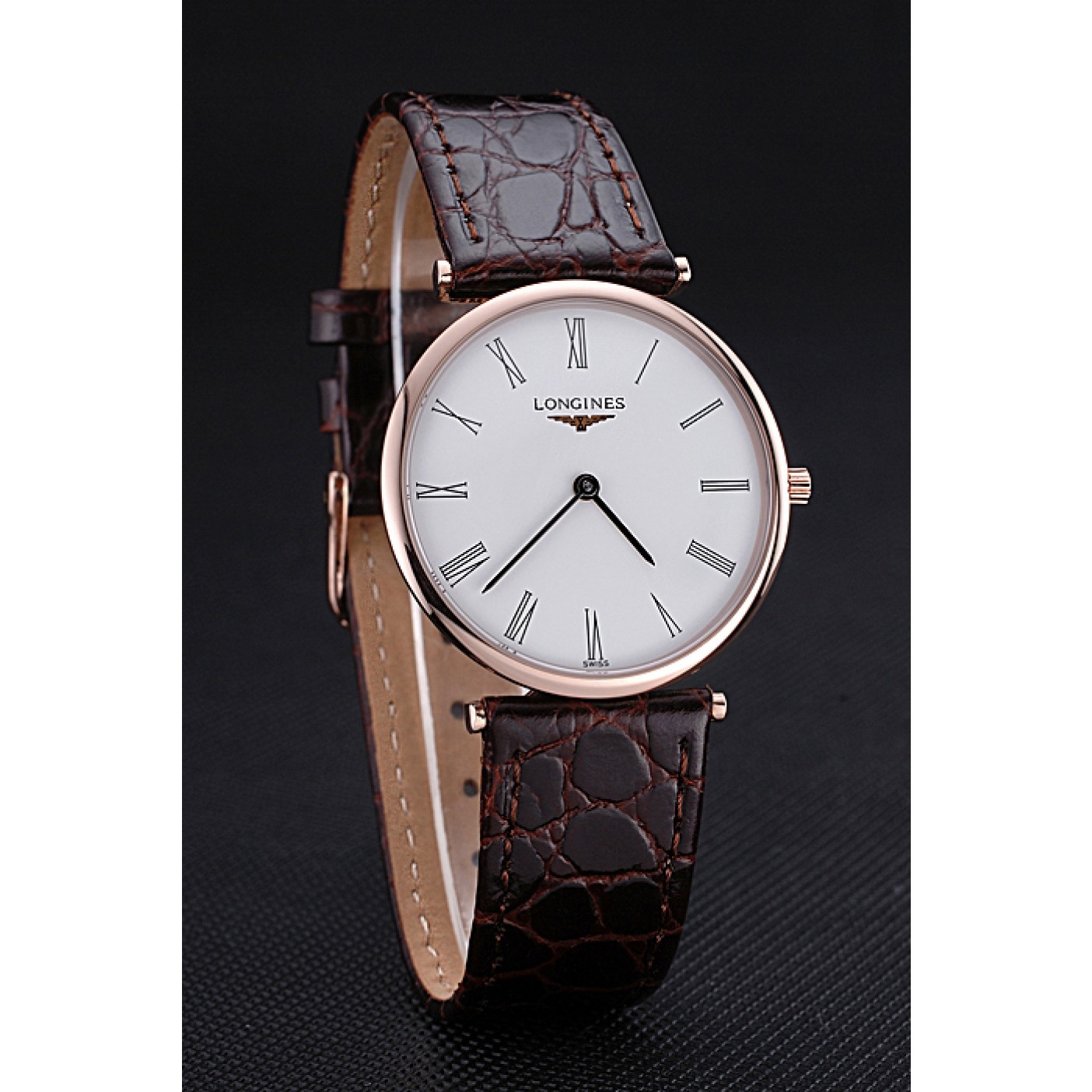 MiroTime Longines La Grande Classique White Dial Brown Leather Band Homme 622136