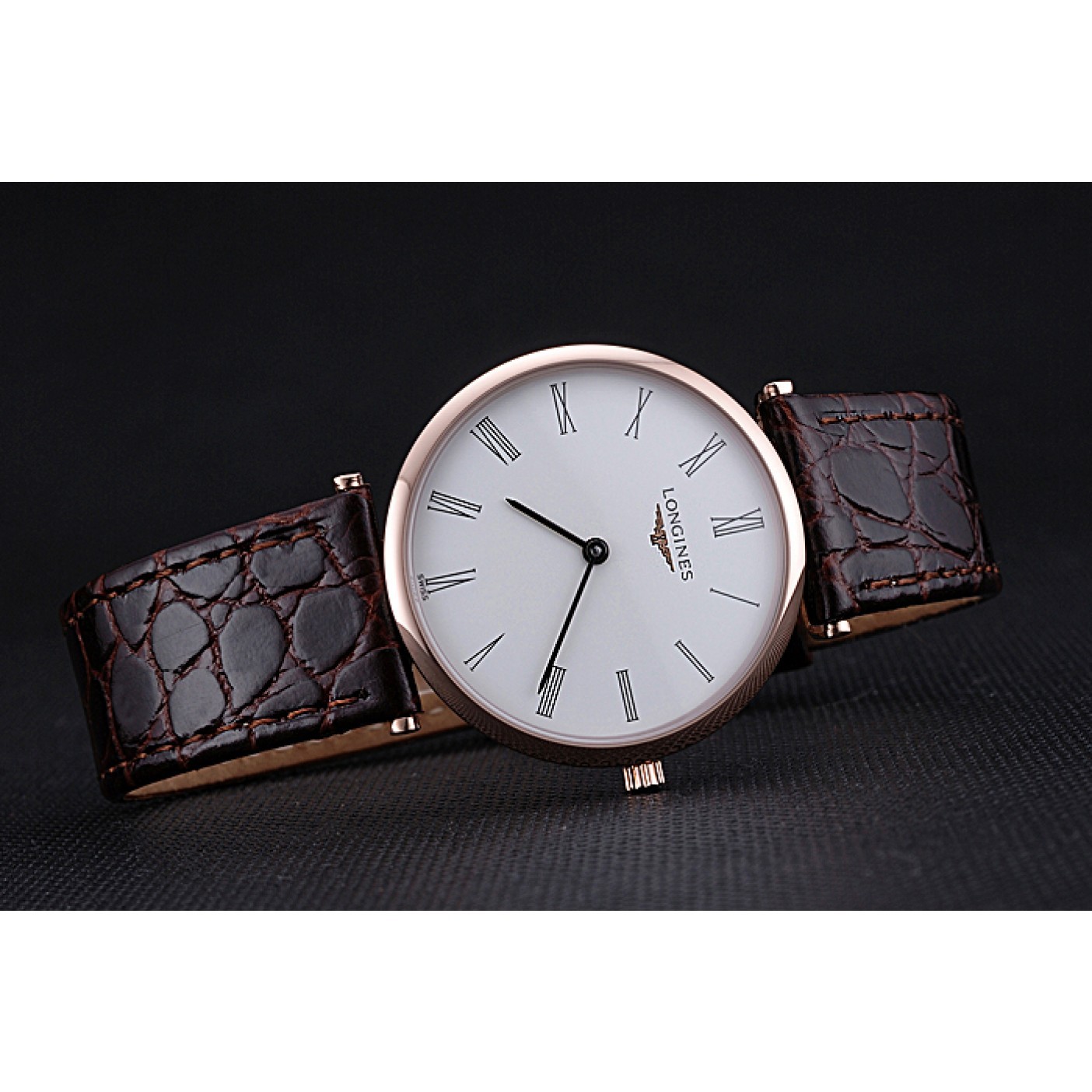 MiroTime Longines La Grande Classique White Dial Brown Leather Band Homme 622136