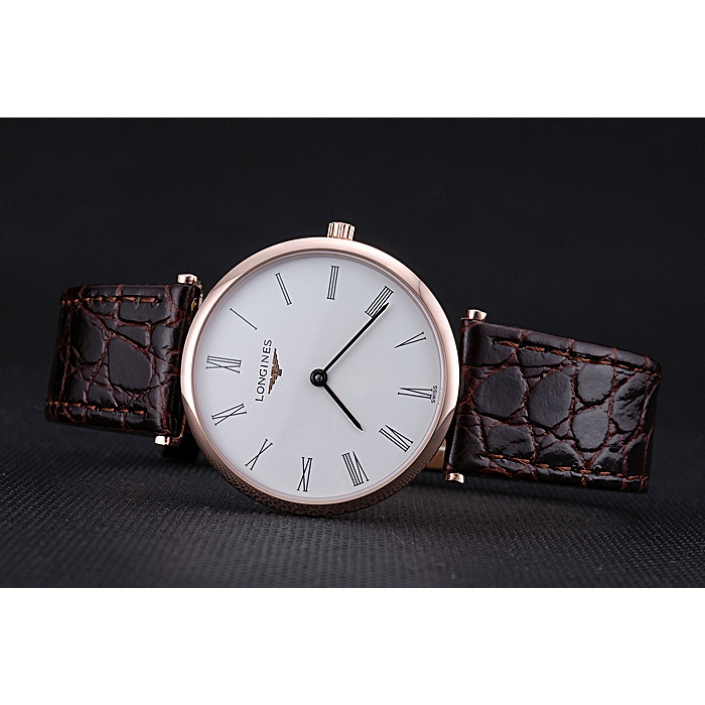 MiroTime Longines La Grande Classique White Dial Brown Leather Band Homme 622136