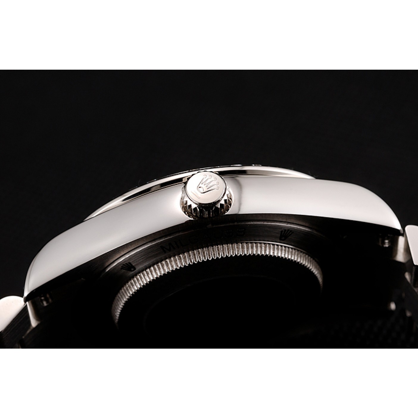 MiroTime Swiss Rolex Day-Date Black Dial Diamond Case Diamond Numerals Stainless Steel Bracelet 1453966