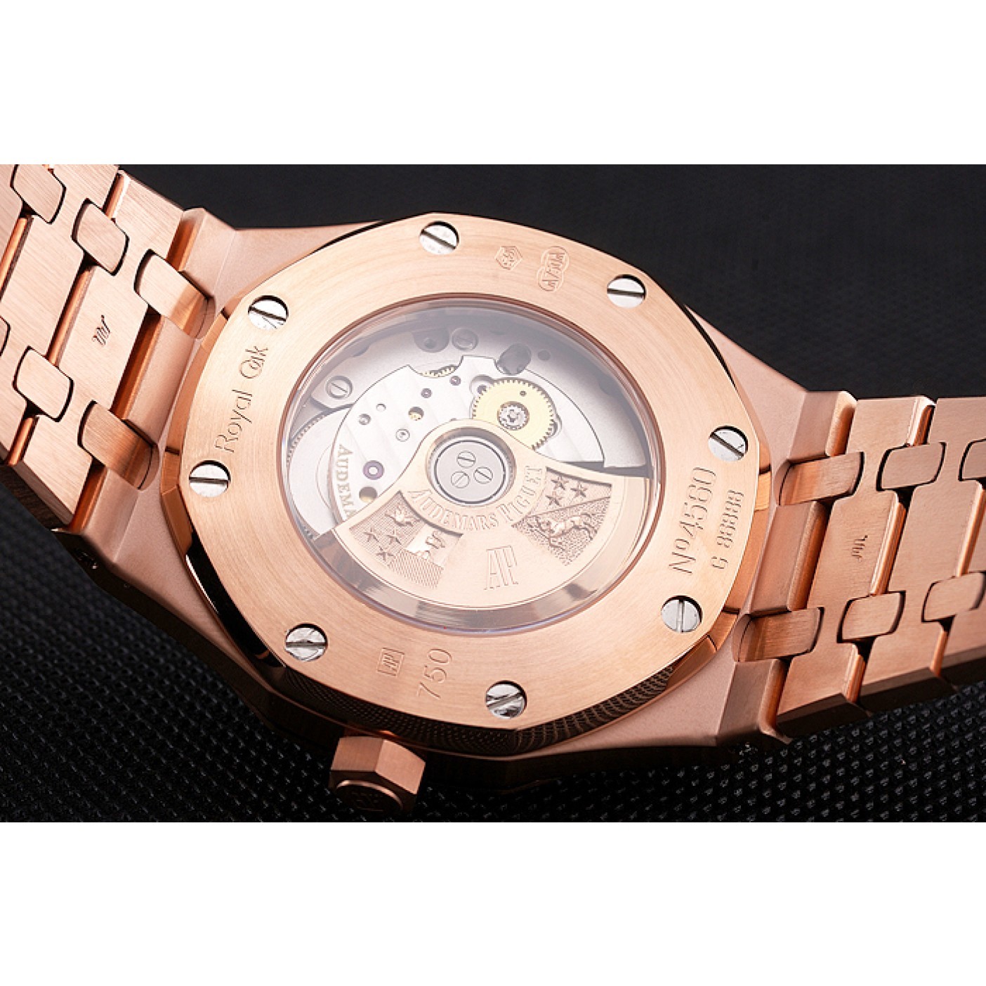 MiroTime Swiss Audemars Piguet Royal Oak White Dial Rose Gold Case And Bracelet
