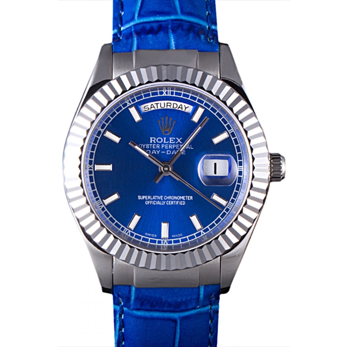 MiroTime Rolex Day-Date Oyster Collection Blue Leather Band 621490