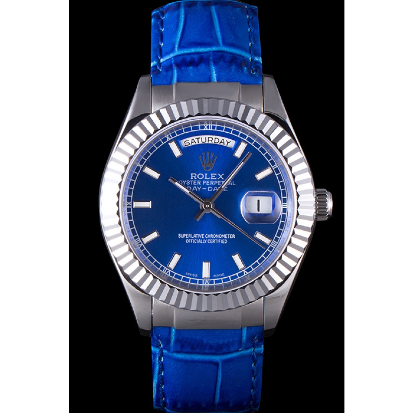 MiroTime Rolex Day-Date Oyster Collection Blue Leather Band 621490