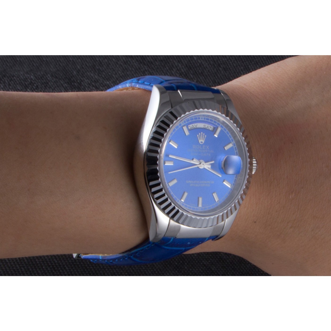 MiroTime Rolex Day-Date Oyster Collection Blue Leather Band 621490