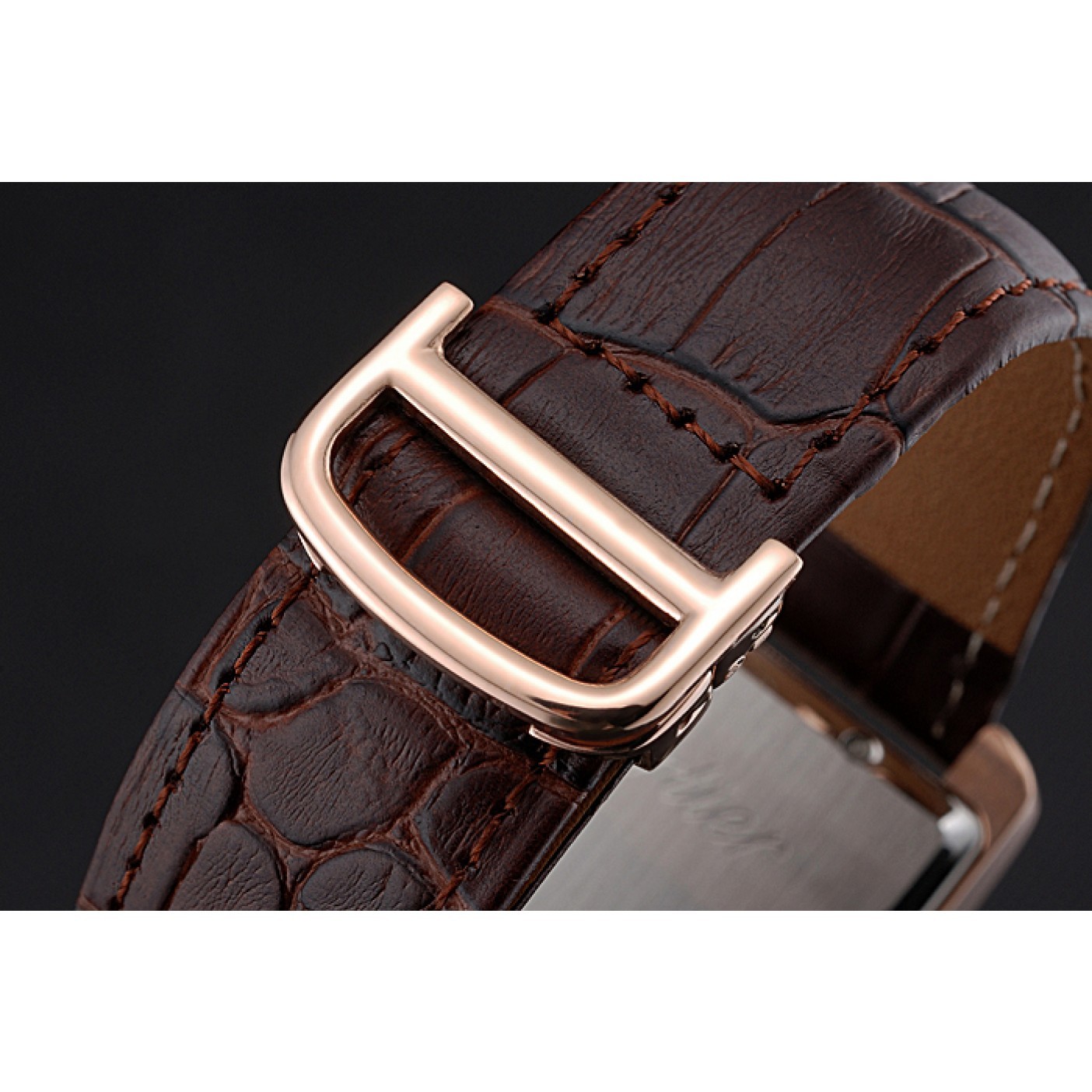 MiroTime Cartier Tank MC White Dial Gold Case Brown Leather Strap 622578