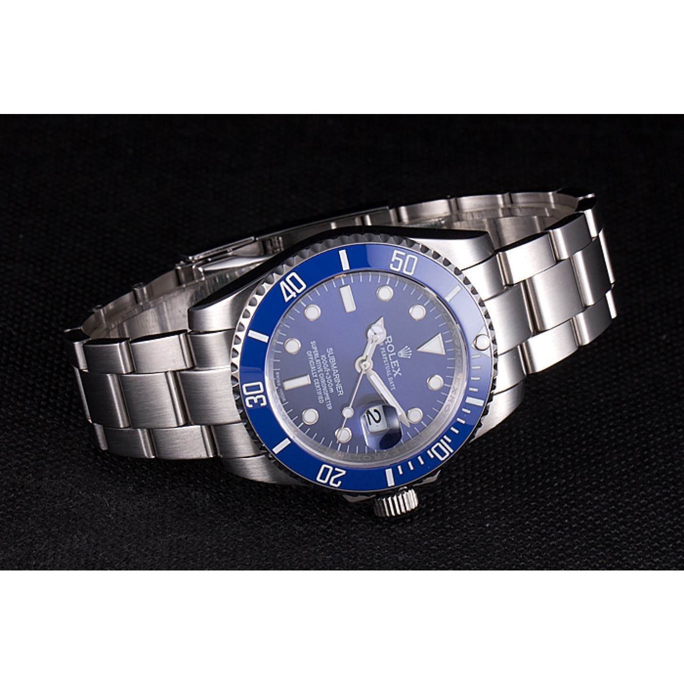 MiroTime Rolex Submariner Stainless Steel Link Bracelet Blue Dial 621687