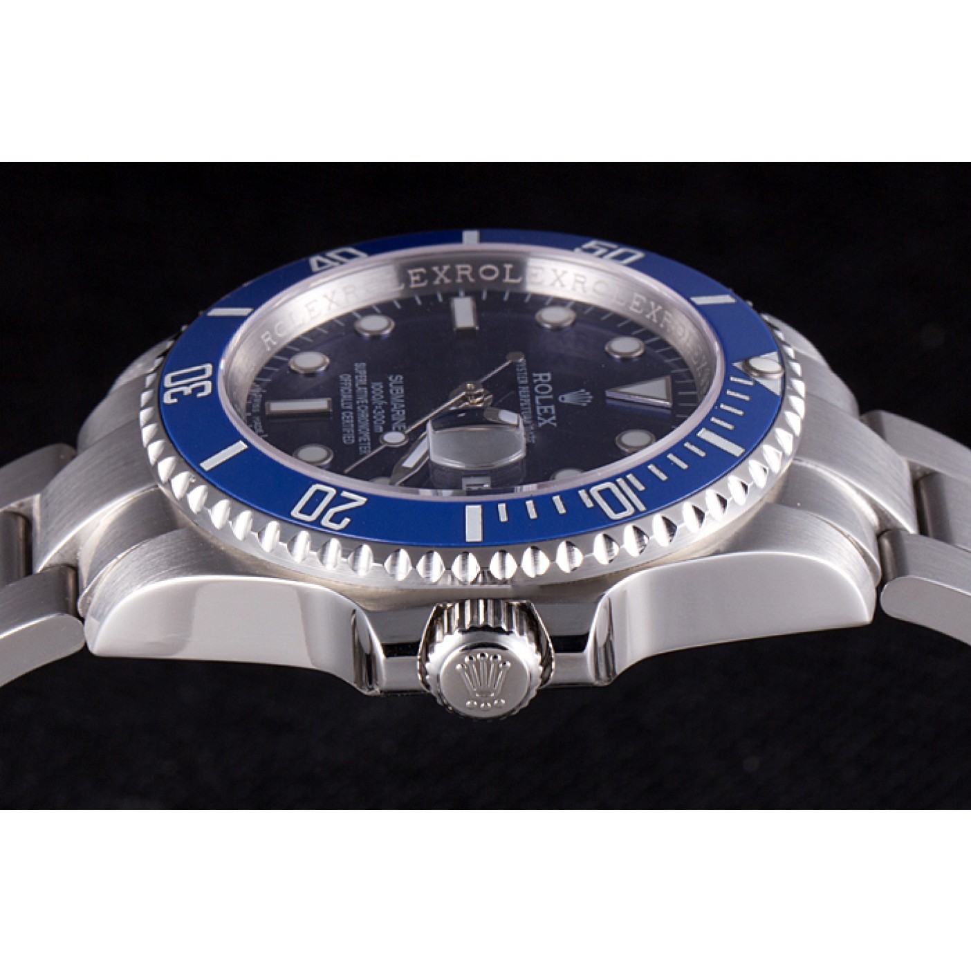 MiroTime Rolex Submariner Stainless Steel Link Bracelet Blue Dial 621687