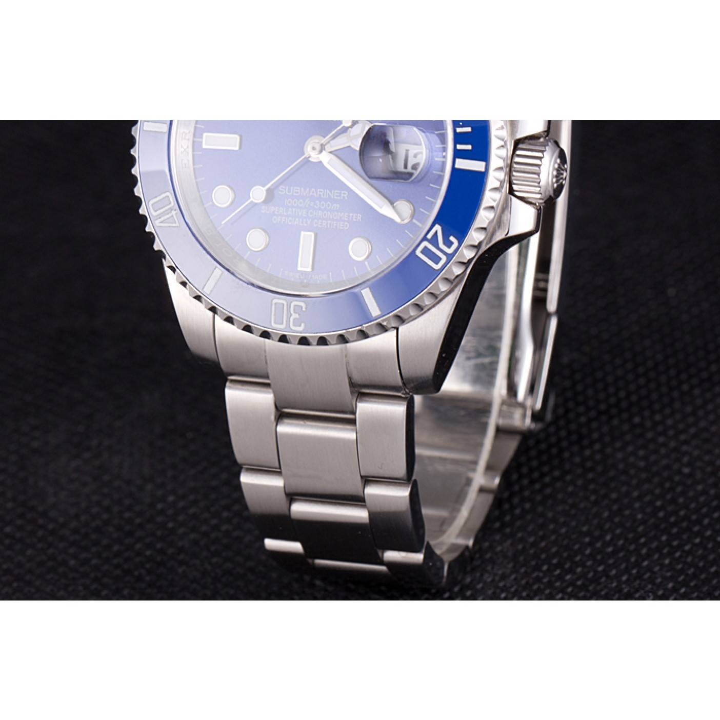 MiroTime Rolex Submariner Stainless Steel Link Bracelet Blue Dial 621687