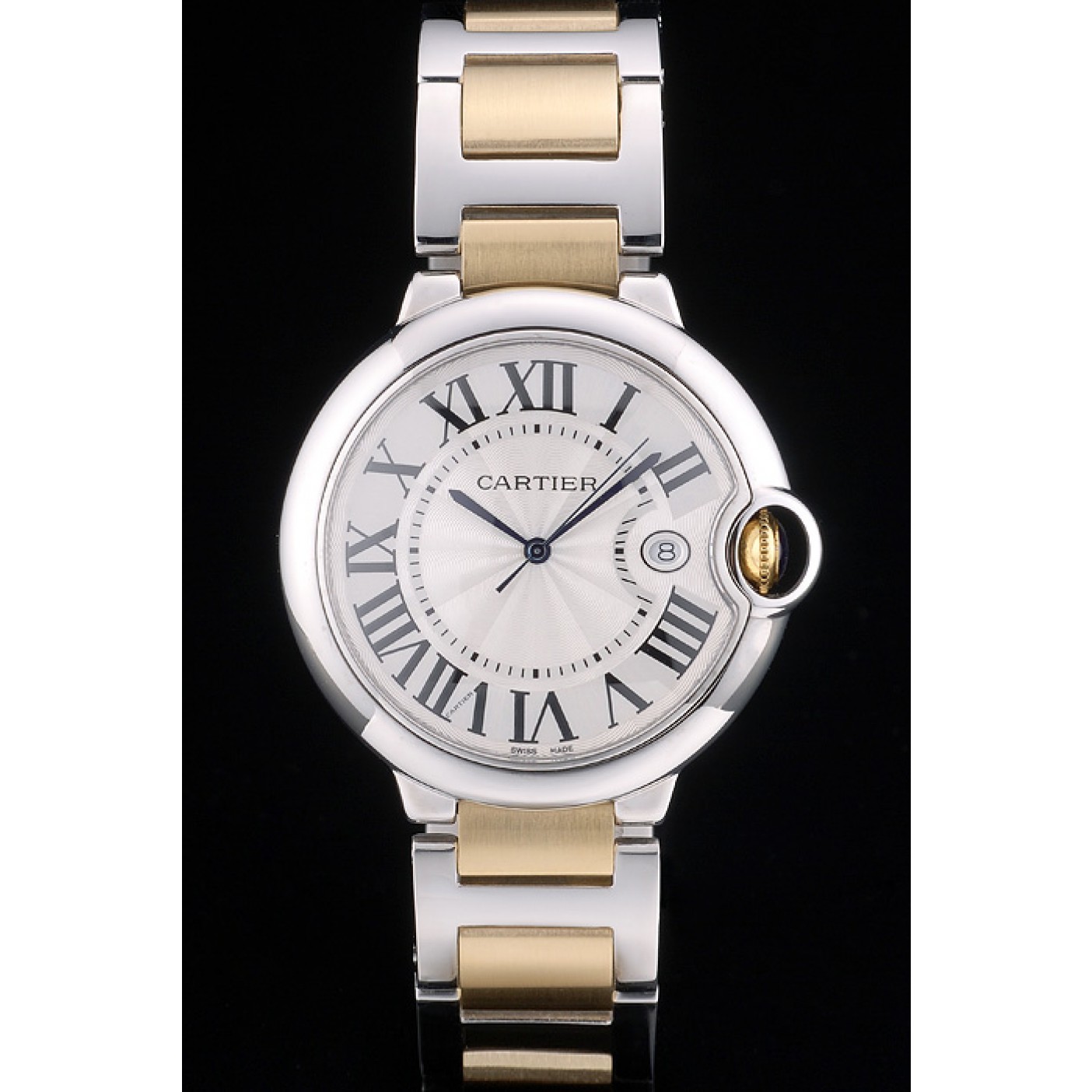 MiroTime Cartier Ballon Bleu 42mm White Dial Stainless Steel Case Two Tone Gold Bracelet