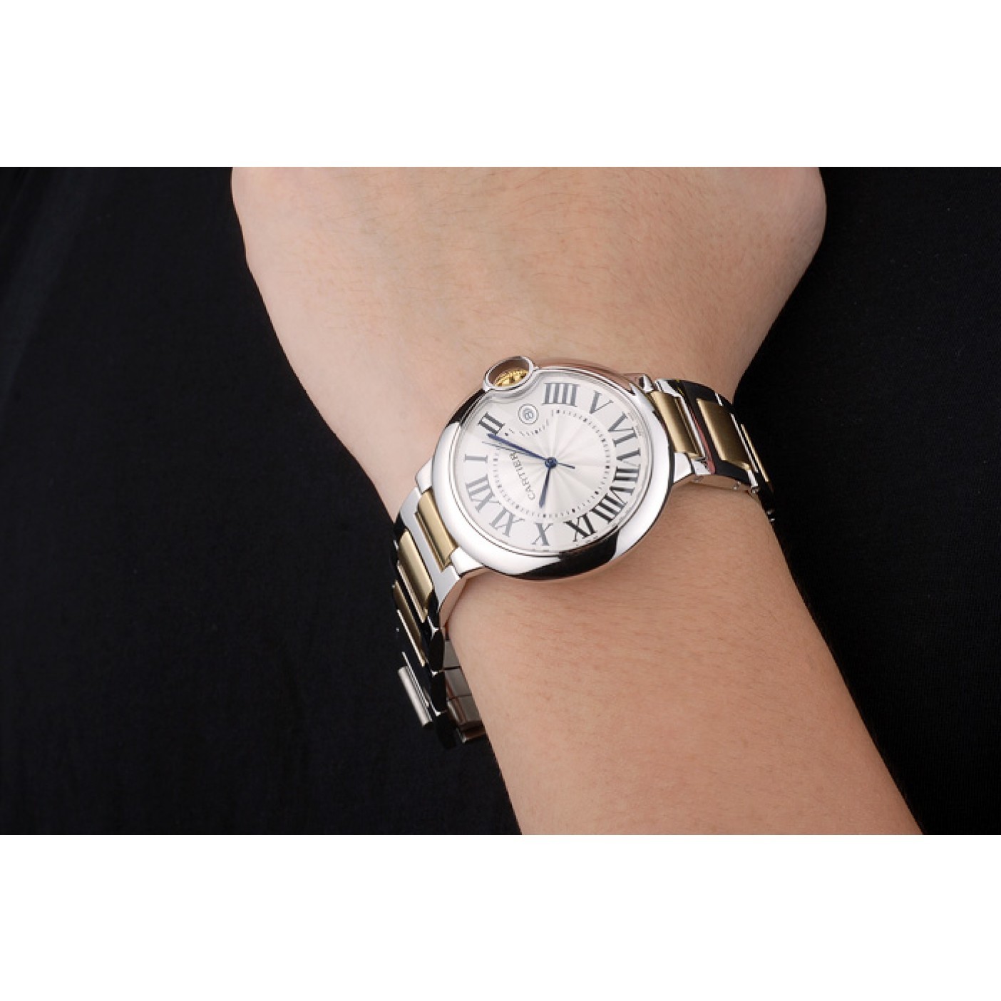 MiroTime Cartier Ballon Bleu 42mm White Dial Stainless Steel Case Two Tone Gold Bracelet