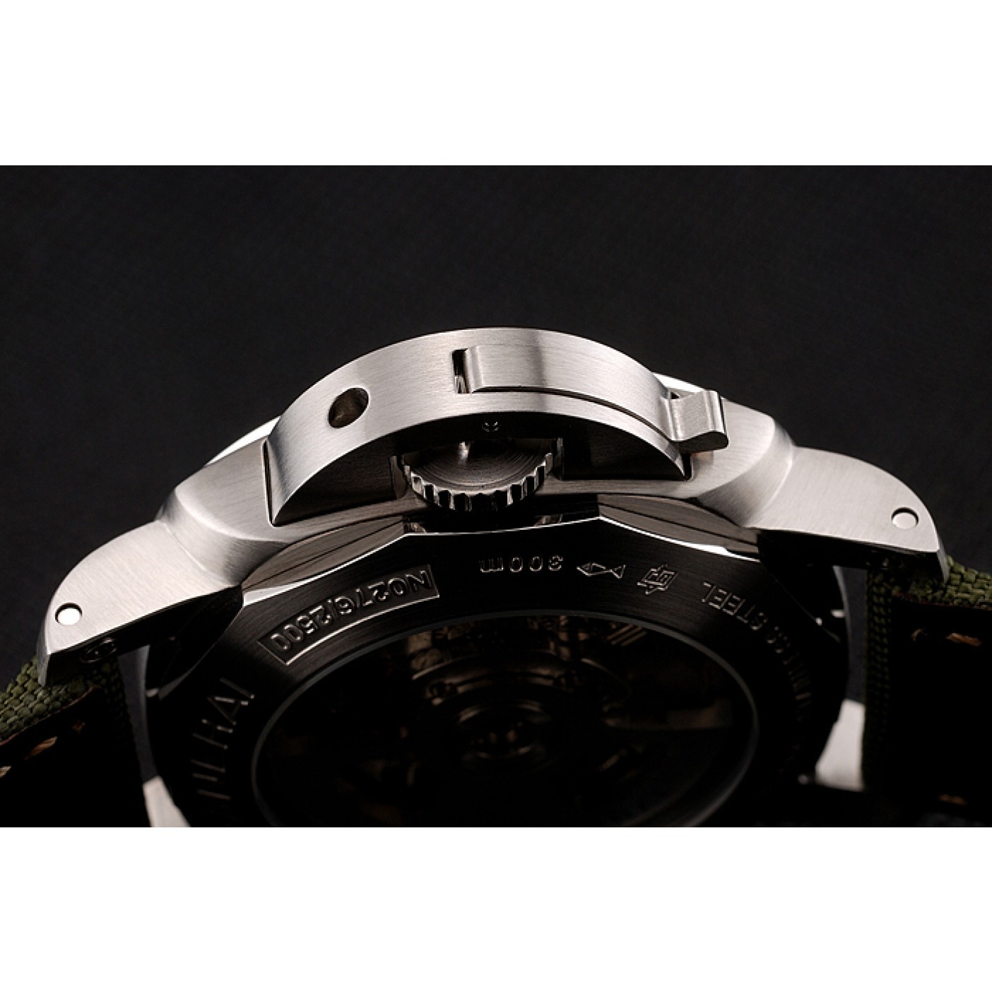 MiroTime Panerai Luminor 1950 3-Days GMT Silver Case Black Dial Green Bracelet 1454016